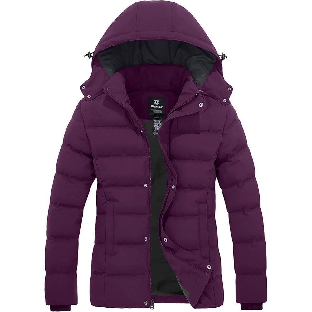 Women's Hooded Warm Winter Coat Quilted Thicken Puffer Jacket with Removable Hoo